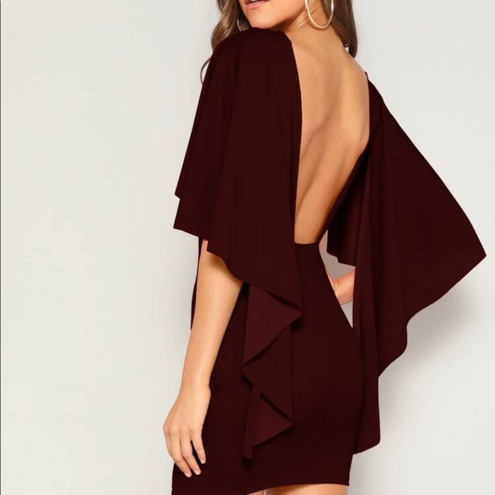 Maroon backless dress